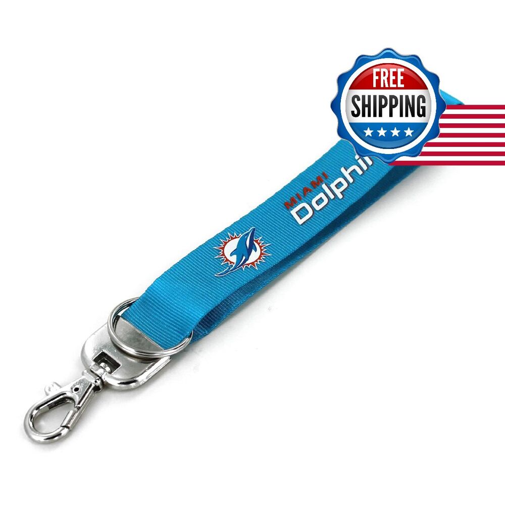 Aminco Nfl Miami Dolphins Deluxe Wristlet Keychain Nfl-Kt-376-09